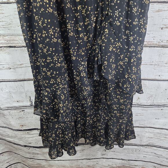 Llewellyn Womens 2XL NWT Frill Flowy Summer Maxi Dress Black Plus Size - Picture 6 of 7